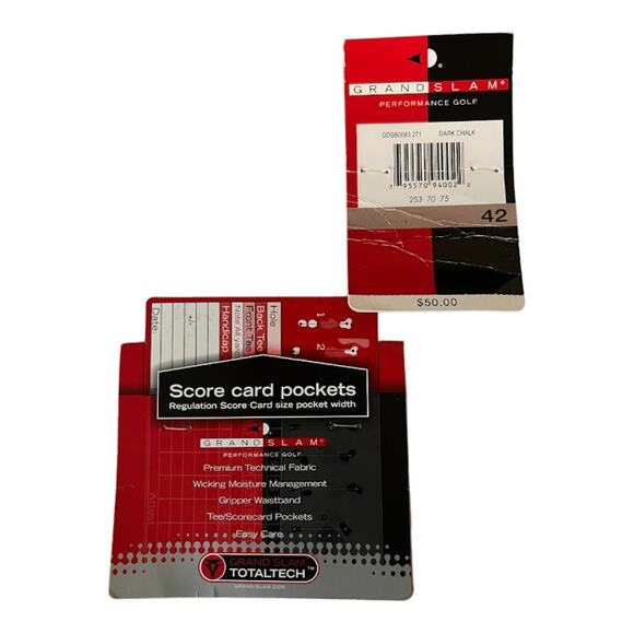 NWT GRAND SLAM Total Tech Performance Flat Front Golf Shorts Men's Size 42 - Picture 5 of 5